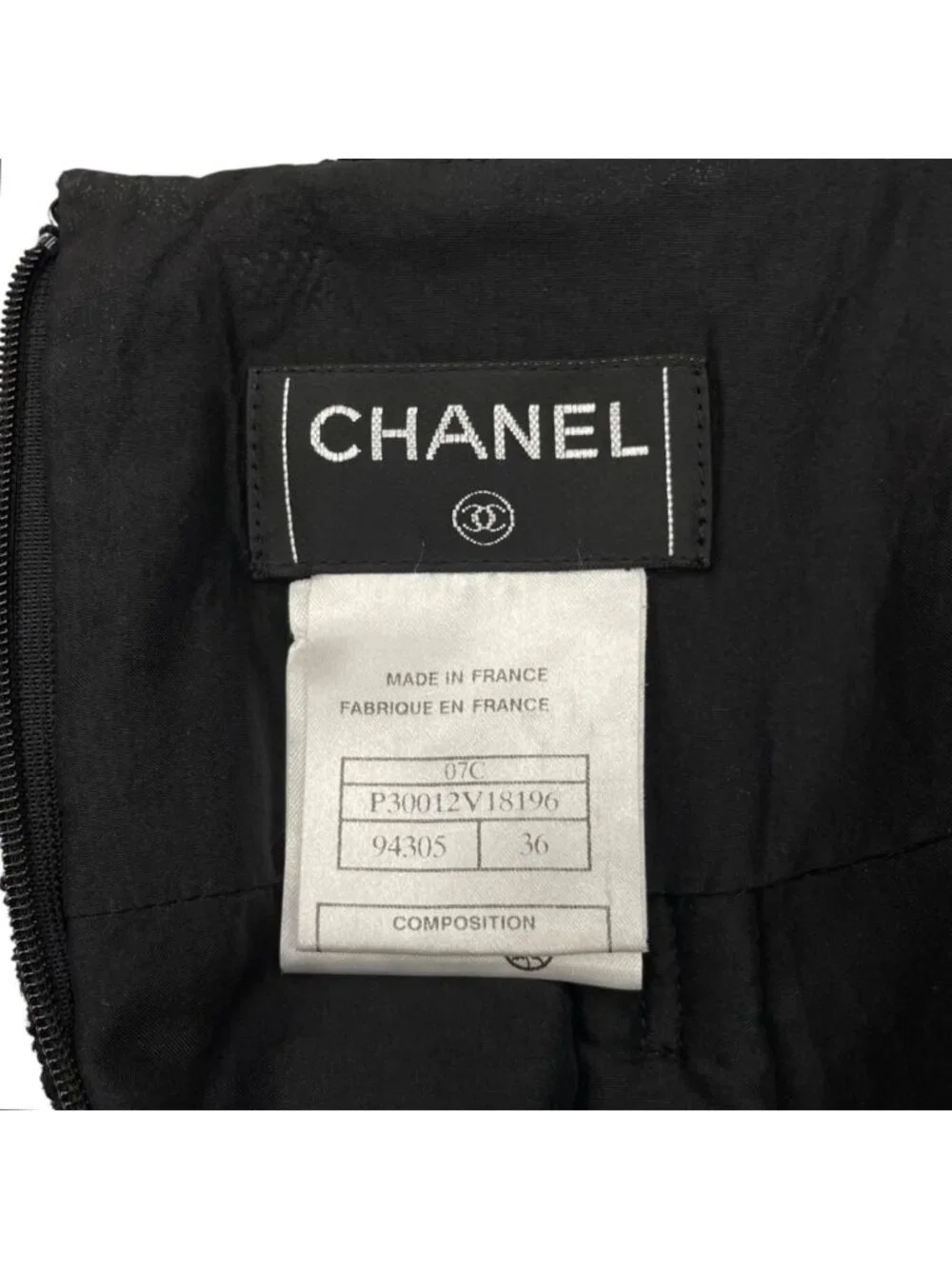 Chanel Trapezoid Skirt CC Logo 36 Black